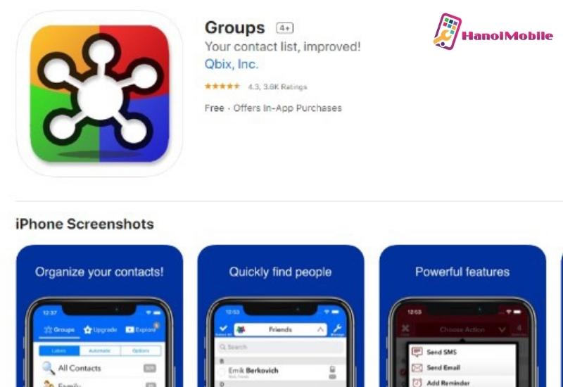 Cách xóa danh bạ trên iPhone bằng ứng dụng Group